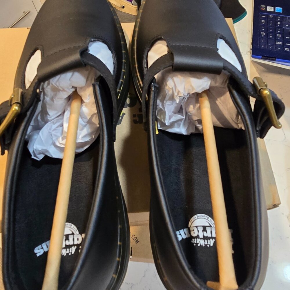 Dr. Martens Zavala Chunky Mary Jane Platform T-Bar Leather Shoes Men's 10 Black - Picture 8 of 10